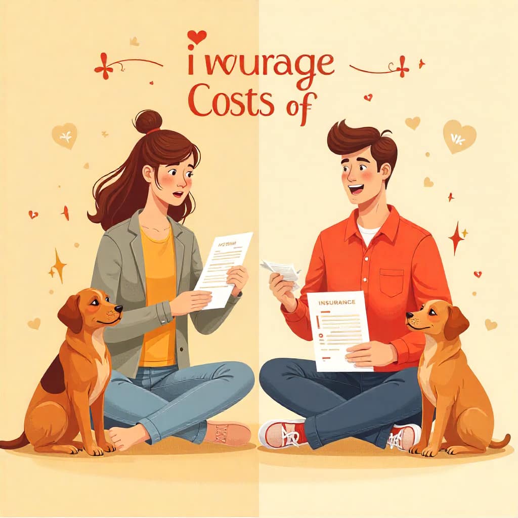 “Pet parent comparing average pet insurance costs for dogs and cats in 2025 with vet bills and insurance documents”